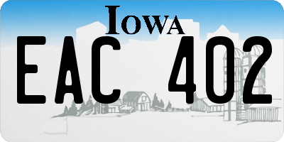 IA license plate EAC402