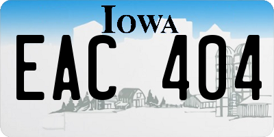 IA license plate EAC404