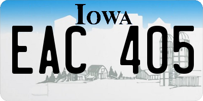 IA license plate EAC405