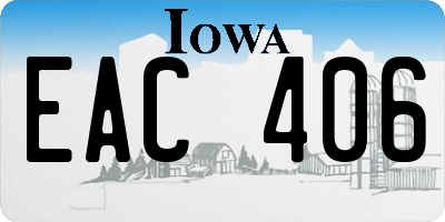 IA license plate EAC406