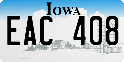 IA license plate EAC408