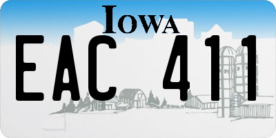 IA license plate EAC411