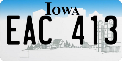 IA license plate EAC413