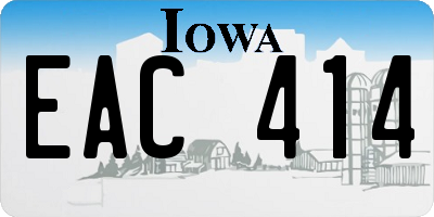 IA license plate EAC414