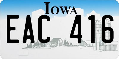 IA license plate EAC416