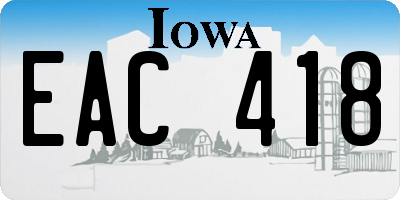 IA license plate EAC418