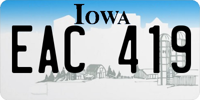 IA license plate EAC419