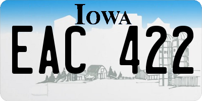 IA license plate EAC422