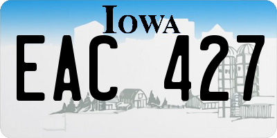 IA license plate EAC427