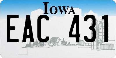 IA license plate EAC431