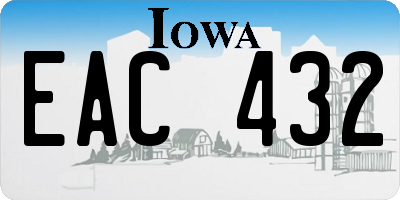 IA license plate EAC432