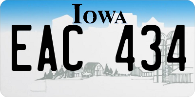 IA license plate EAC434