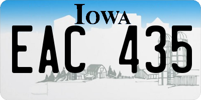 IA license plate EAC435