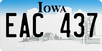 IA license plate EAC437