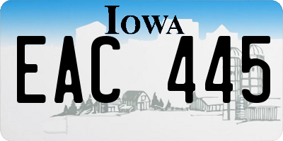 IA license plate EAC445