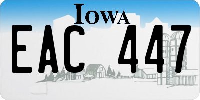 IA license plate EAC447