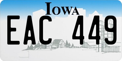 IA license plate EAC449