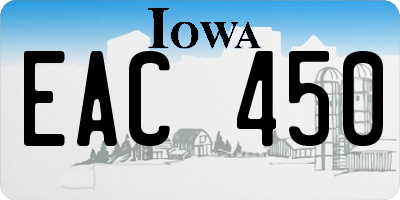 IA license plate EAC450