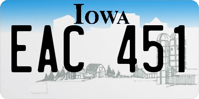 IA license plate EAC451