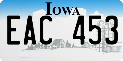 IA license plate EAC453