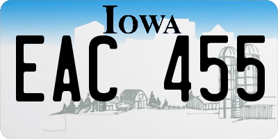 IA license plate EAC455