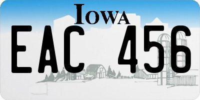 IA license plate EAC456