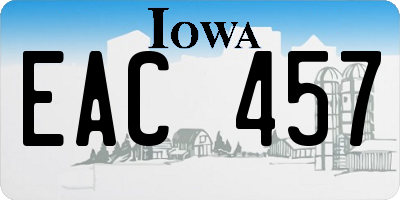 IA license plate EAC457