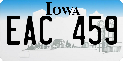 IA license plate EAC459