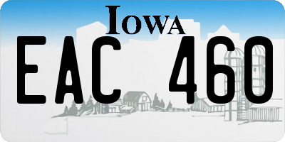 IA license plate EAC460