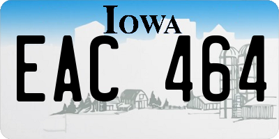 IA license plate EAC464