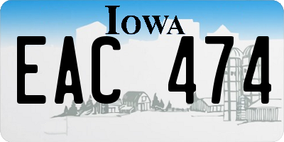 IA license plate EAC474