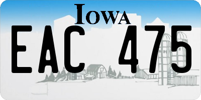 IA license plate EAC475