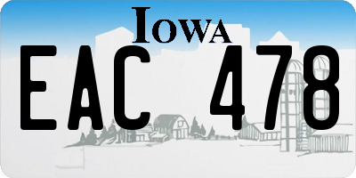 IA license plate EAC478