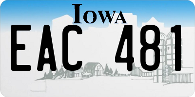 IA license plate EAC481