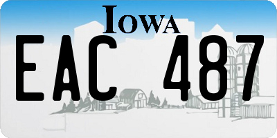 IA license plate EAC487