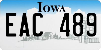 IA license plate EAC489