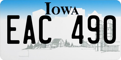 IA license plate EAC490