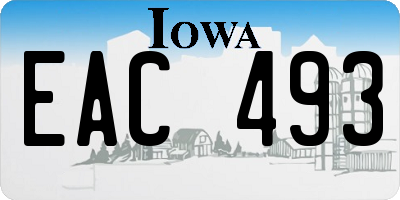 IA license plate EAC493