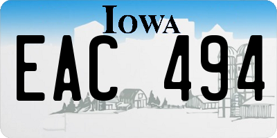 IA license plate EAC494