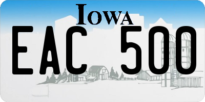 IA license plate EAC500