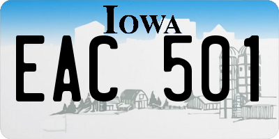 IA license plate EAC501