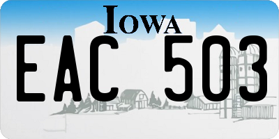 IA license plate EAC503