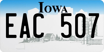 IA license plate EAC507