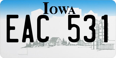 IA license plate EAC531