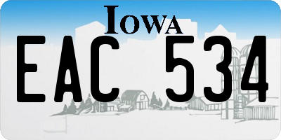 IA license plate EAC534