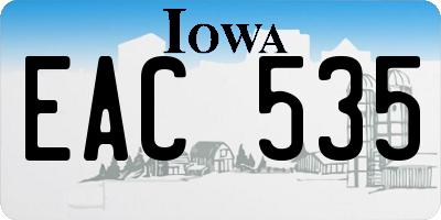 IA license plate EAC535