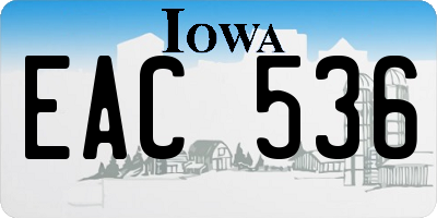 IA license plate EAC536