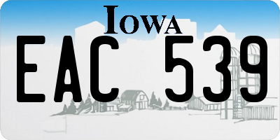 IA license plate EAC539