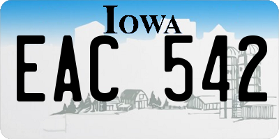 IA license plate EAC542