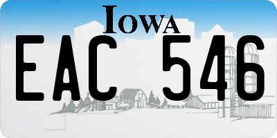 IA license plate EAC546